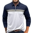 thumbnail image 1 of Aofany Men's Contrast Color Long Sleeve Zipper Tops Casual Sports Home T-shirt Blouse, 1 of 5