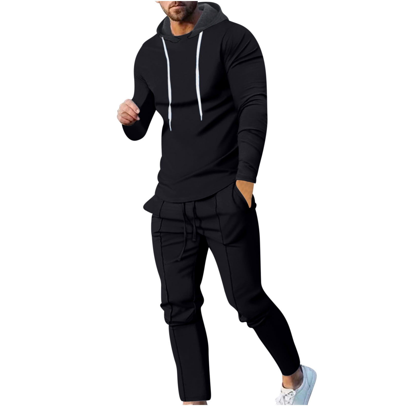 Aofany Men's Jogger Sets Hooded Sweatshirts+Pant Outfits Two