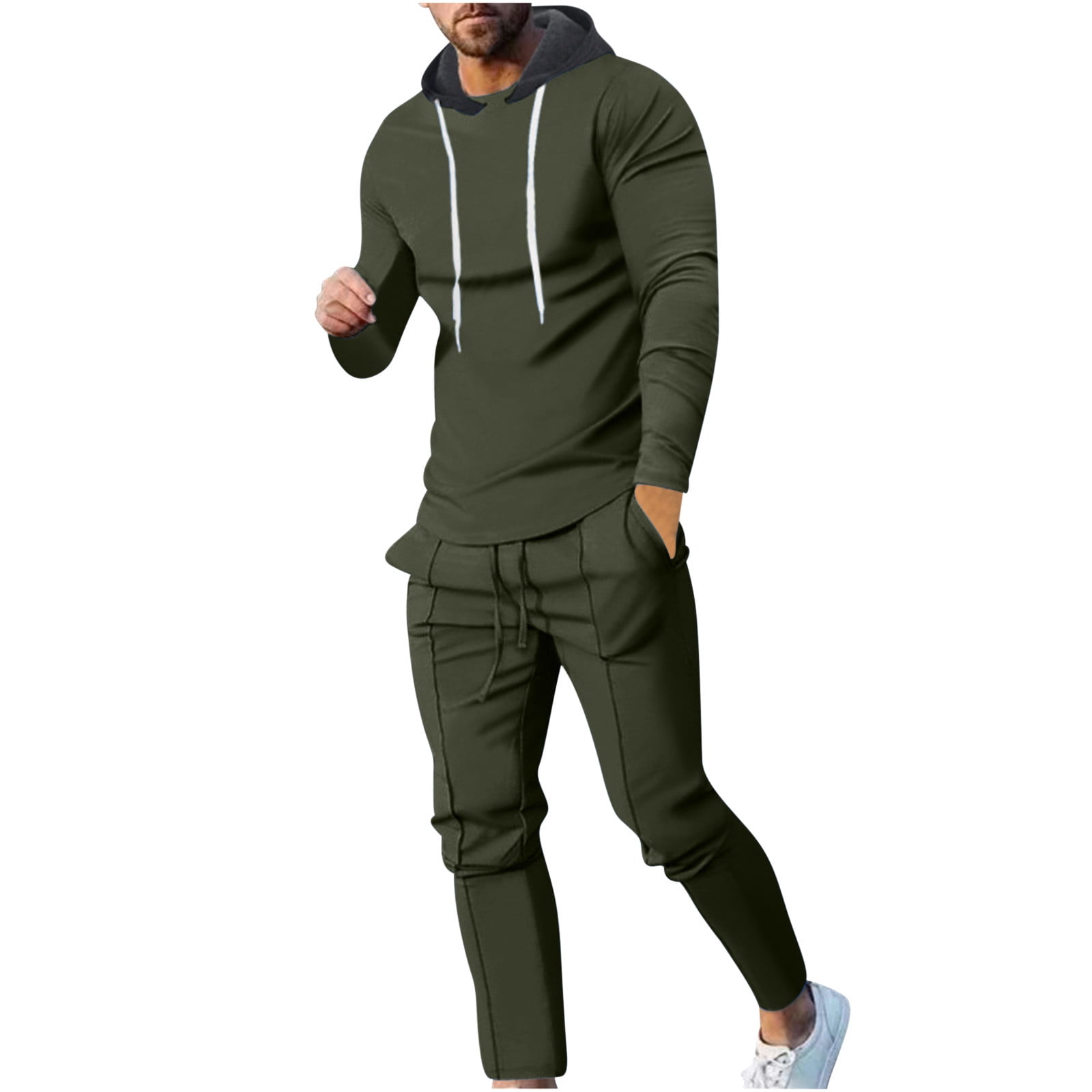 Aofany Men's Jogger Sets Hooded Sweatshirts+Pant Outfits Two