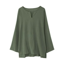 Aofany Men's Long Sleeved Solid Color V-neck T Shirt Casual Loose Fit Big And Tall Mens Tops Fall Pullover Blouse