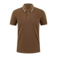 thumbnail image 1 of Aofany Men's Pique Turndown Collar Shirts Short Sleeve Summer Casual Slim Fit Shirts Athletic Solid Plus Size Tshirt, 1 of 8