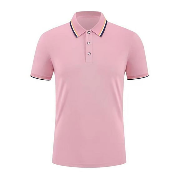 Aofany Men's Pique Turndown Collar Shirts Short Sleeve Summer Casual Slim Fit Shirts Athletic Solid Plus Size Tshirt