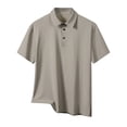 thumbnail image 1 of Aofany Men's Plus Size Short Sleeved T Shirt Solid Color Ice Silk Lapel Blouse Casual Baggy Sports Top, 1 of 2