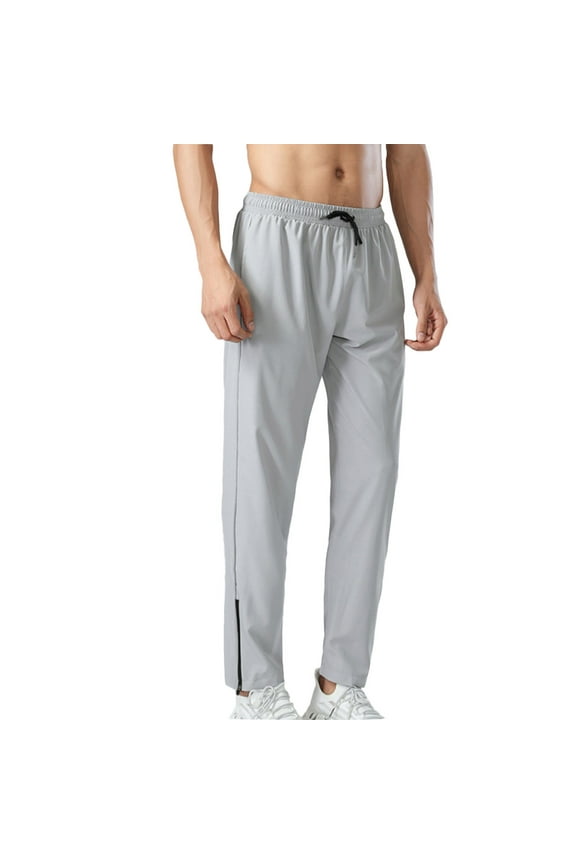 Men's Plus Size Track Pants Lightweight Quick Dry Hiking Athletic Workout Trousers Casual Active Jogger Sweatpants with Zipper Pockets