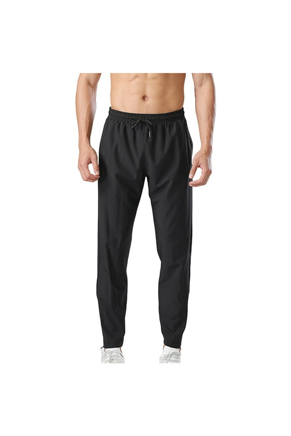 Men's Plus Size Track Pants Lightweight Quick Dry Hiking Athletic Workout Trousers Casual Active Jogger Sweatpants with Zipper Pockets