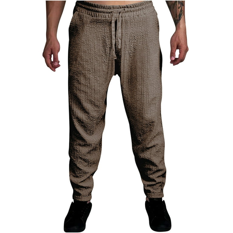 Aofany Men s Solid Color Sport Loose Ruched Small Legs Pants Casual Plus Size Drawstring Trousers Walmart
