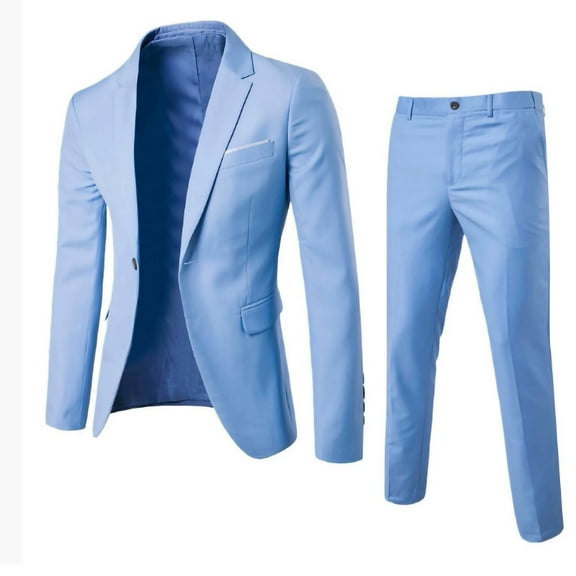 Aofany Men's Suits 2 Piece Slim Fit Suit Set, Button Business Wedding Party Tuxedo Solid Blazer Jacket & Pants