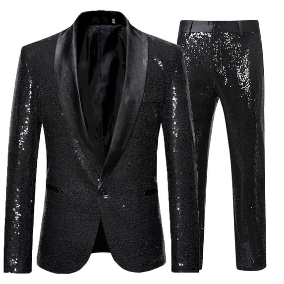 Aofany Men's Suits Sets Slim Fit One Button Suit Blazer Jacket & Dress Pants 2 Piece Business Dinner Party Prom Wedding Stylish Tuxedo