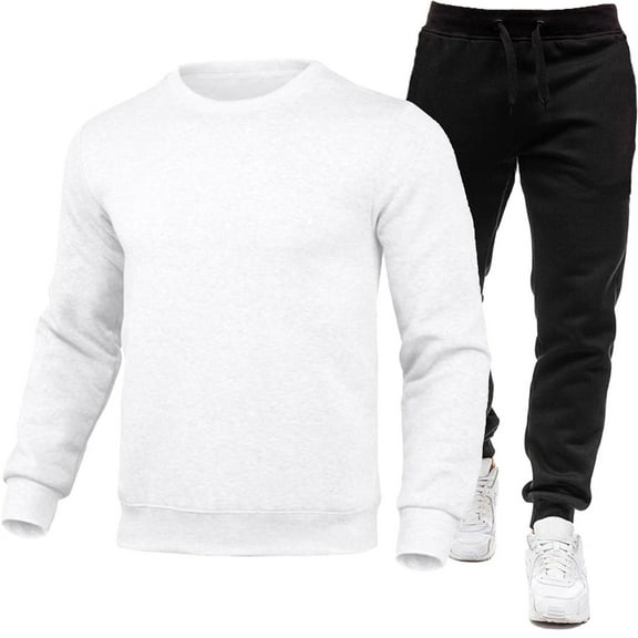 Aofany Men's Track Suits 2 Piece Set Long Sleeve Warm Up Active Jogging Suits Solid Color Plus Size Sweatsuits Fall Winter Casual Outfits on Sale