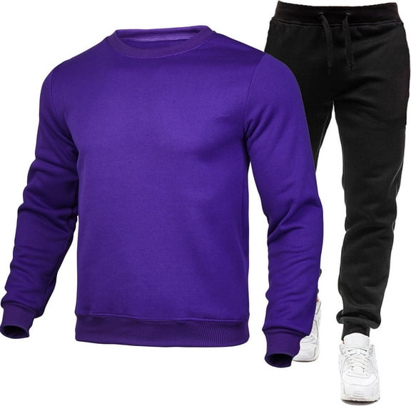 Aofany Men's Track Suits 2 Piece Set Long Sleeve Warm Up Active Jogging Suits Solid Color Plus Size Sweatsuits Fall Winter Casual Outfits on Sale