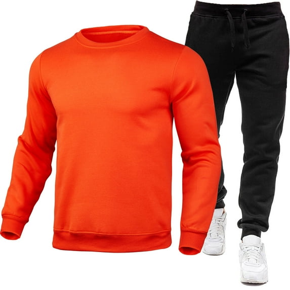 Aofany Men's Track Suits 2 Piece Set Long Sleeve Warm Up Active Jogging Suits Solid Color Plus Size Sweatsuits Fall Winter Casual Outfits on Sale