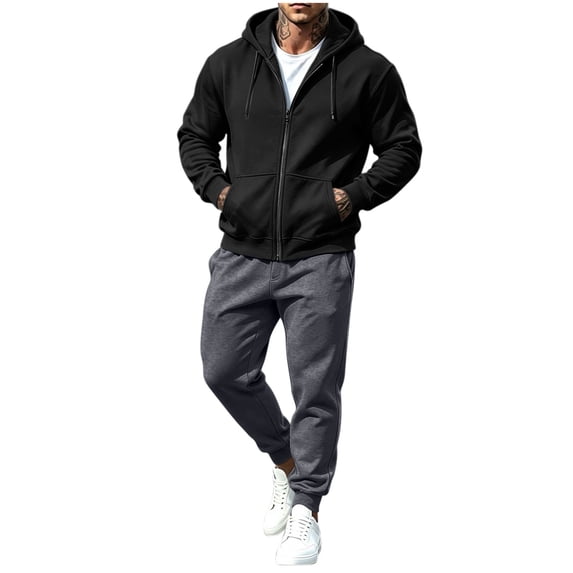 Aofany Men's Tracksuit 2 Pieces Set Full Zip Hoodie Sweatsuits Casual Long Sleeve Jackets and Drawstring Sweatpants Athletic Jogging Suits Sports Outfits