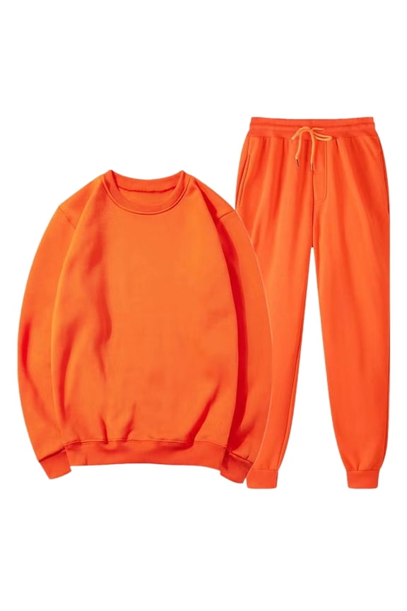 Men's Tracksuit Set Fashion Sweat Suits 2Pcs Outfits for Adult Mens Casual Solid Color Athletic Sportswear Loungewear