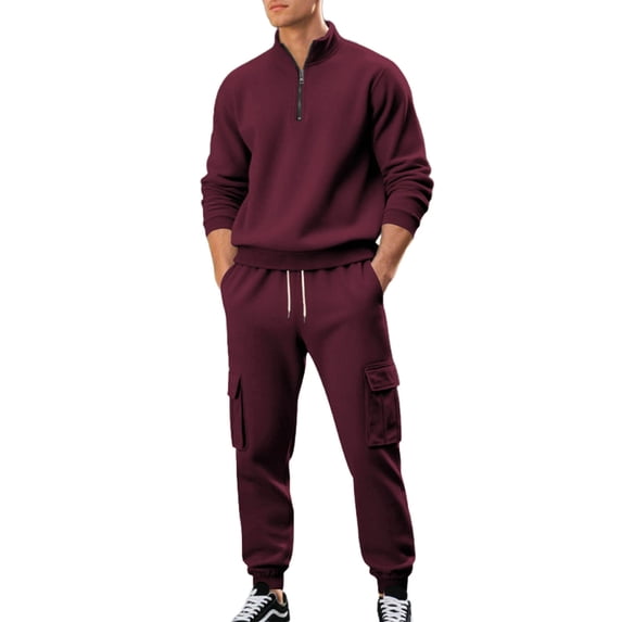 Aofany Men's Tracksuits 2Pcs Set Casual Zipper Pullover Sweatshirts Jogging Pants Tracksuit Men Leisure Suits