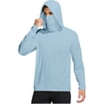 thumbnail image 1 of Aofany Men's UPF 50+ Sun Protection Shirts Outdoor UV Lightweight Hoodie Long Sleeve Fishing Hiking Performance Shirts Rash Guard SPF Shirts with Mask Rash Guard, 1 of 5