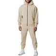 thumbnail image 1 of Aofany Men's Zipper Pocket Hoodie Two-piece Sets Sports Casual Trousers Long-sleeved Hoodie Suit, 1 of 8