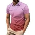 thumbnail image 1 of Aofany Mens Casual Button Down Shirts Short Sleeve Gradient Color Shirt Summer Tops Blouse for Big and Tall Mens, 1 of 5