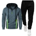thumbnail image 1 of Aofany Mens Casual Solid Tracksuit Hooded Pullover and Elastic Waist Sweatpants Sweatshirt 2 Piece Set, 1 of 2