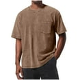 thumbnail image 1 of Aofany Mens Cotton T Shirts with Pocket Crewneck Short Sleeve Casual Loose Fit Distressed Tees Tops Size S-5XL, 1 of 3