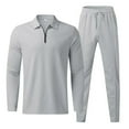 thumbnail image 1 of Aofany Mens Jogging Tracksuits Sets Turn-down Collar Zipper Sweatsuits Long Sleeve Tops And Sweatpants Suits, 1 of 4