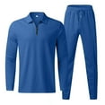 thumbnail image 1 of Aofany Mens Jogging Tracksuits Sets Turn-down Collar Zipper Sweatsuits Long Sleeve Tops And Sweatpants Suits, 1 of 4