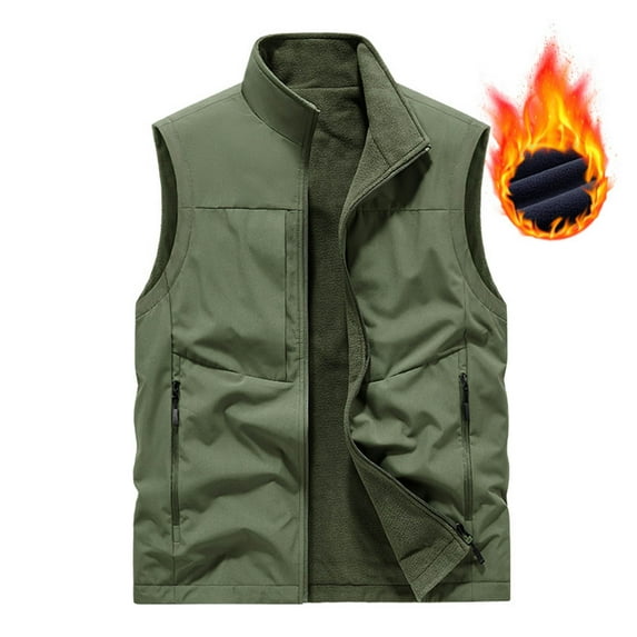 Aofany Mens Lightweight Winter Vest Jacket with Pockets Warm Lined Sleeveless Coat for Outdoor Fishing Hiking