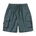 thumbnail image 1 of Aofany Mens Outdoors Cargo Shorts Casual Drawstring Solid Sport Shorts Elastic Waist Summer Shorts, 1 of 3