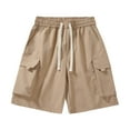 thumbnail image 1 of Aofany Mens Plus Size Casual Elastic Waist Cargo Shorts Comfortable Drawstring Multiple Pockets Workout Shorts Beach Shorts, 1 of 2
