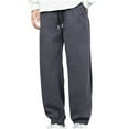 thumbnail image 1 of Aofany Mens Plus Size Corduroy Pants Leisure Daily Sports Trousers Solid Color Drawstring Cuffed Pants, 1 of 2