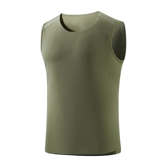 Aofany Mens Quick Dry Tank Tops Men Solid Color Crewneck Athletic Workout Sleeveless Shirts Lightweight Stretchy Gym Vest Top Plus Size Loose Muscle Shirt
