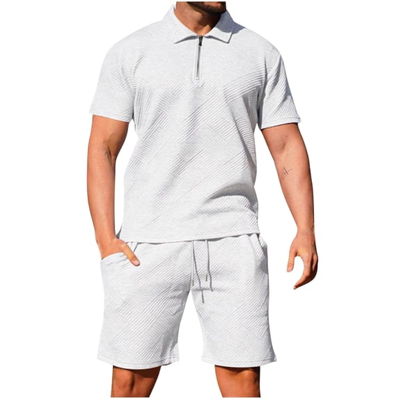 Aofany Mens Short Sets 2 Piece Outfits Fashion Summer Tracksuits Plus Size Short Sleeve Pullover Shirt and Shorts Jogging Set