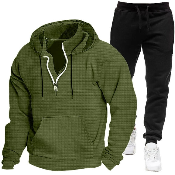 Aofany Mens Sweat Suit Set Plus Size Tracksuit Jogging 2 Piece Athletic Outfit Hoodie Sports Sweatsuit Pullover Sets