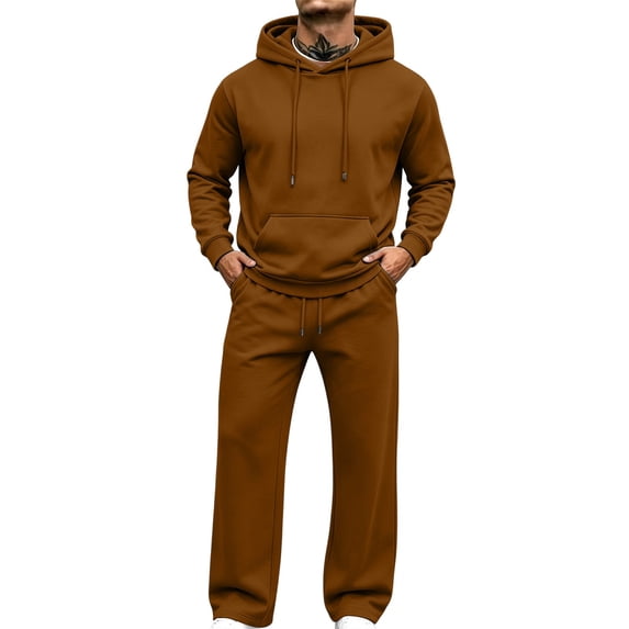 Aofany Mens Sweat Suit Set Plus Size Tracksuit Jogging 2 Piece Athletic Outfit Hoodie Sports Sweatsuit Pullover Sets