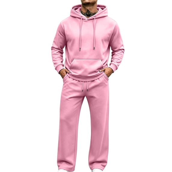 Aofany Mens Sweat Suit Set Plus Size Tracksuit Jogging 2 Piece Athletic Outfit Hoodie Sports Sweatsuit Pullover Sets