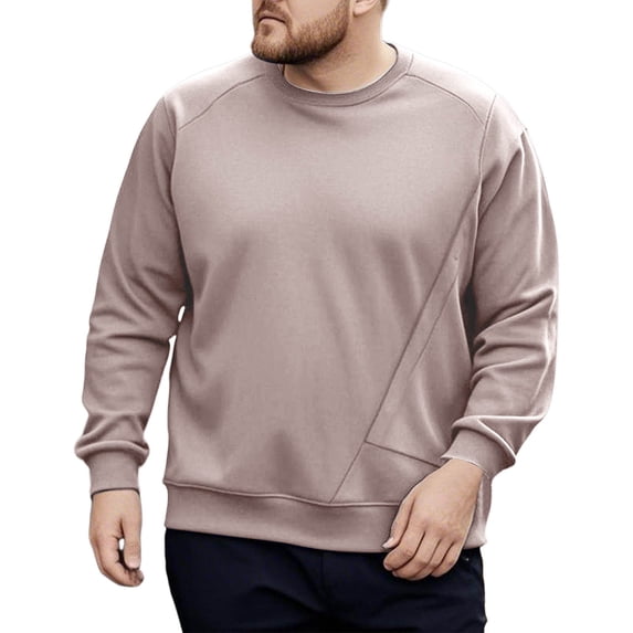Aofany Mens Sweatshirts No Hood Fashion Casual Fall Pullover Long Sleeve Crewneck Loose Tops Comfort Soft Solid Color Sweatshirt