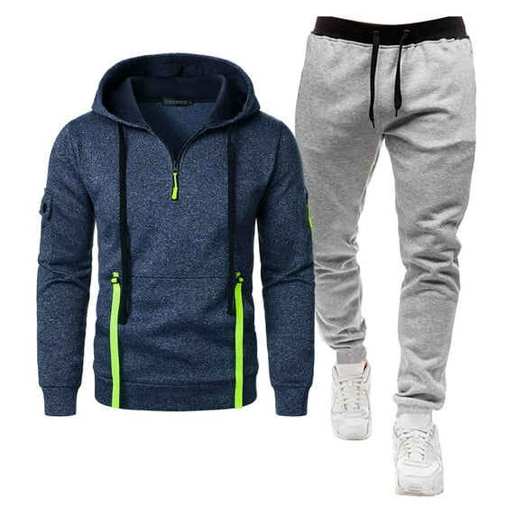 Aofany Mens Tracksuit 2 Piece Hoodie,Solid Color Mens Hoodie Sweatsuit Sets Jogging Suits Long Sleeve Pullover Hoodies Sets Workout Activewear 2025