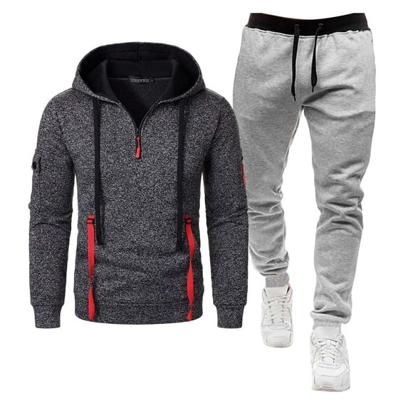 Aofany Mens Tracksuit 2 Piece Hoodie,Solid Color Mens Hoodie Sweatsuit Sets Jogging Suits Long Sleeve Pullover Hoodies Sets Workout Activewear 2025