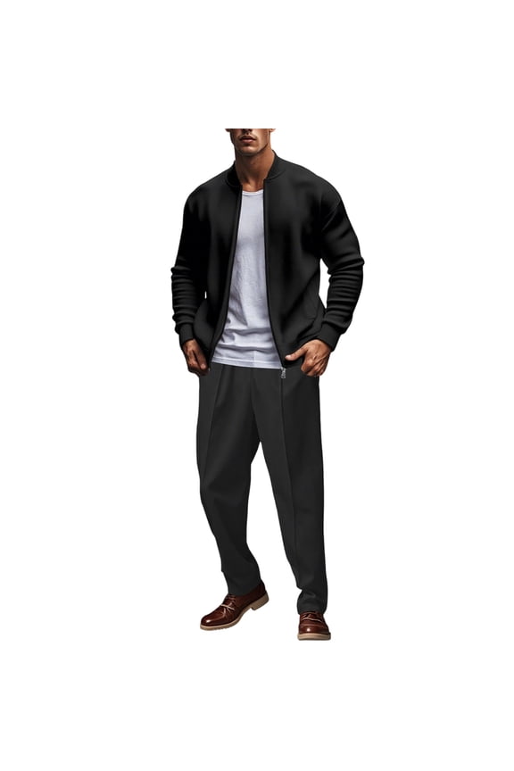 Mens Tracksuit 2 Piece Jacket Sets Mens Full Zip Up Sweatshirt and Pants Suits Sport Fitness Casual Outfits