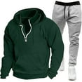 thumbnail image 1 of Aofany Mens Tracksuit 2 Piece Set, Hooded Sweatshirt Running Jogging Pants Suits, Winter Outdoor Sports Casual Outfits, 1 of 5