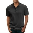 thumbnail image 1 of Aofany Mens Tshirts Summer Men Solid Stand Collar Short Sleeve Casual Loose Blouse Plus Size Pullover Top, 1 of 5