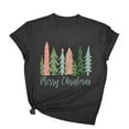 thumbnail image 1 of Aofany Merry Christmas Shirt for Women Letter Pattern Cute T-Shirt Plaid Xmas Tree Casual Graphic Print Crewneck Tees Tops, 1 of 5