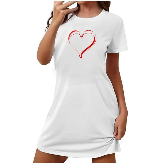 Aofany Nightgowns for Women Cotton Night Shirts Short Sleeve Night Gown Dress Casual Pajamas Soft Sleepwear