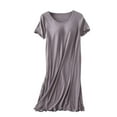 thumbnail image 1 of Aofany Nightgowns for Women Summer Women's Solid Crew Neck Short Sleeve Nightshirts Sleepwear With Chest Pad Pajama, 1 of 9