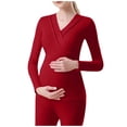 thumbnail image 1 of Aofany Nursing Tops for Breastfeeding Fall Pregnant Womens Nursing Solid Color Round Neck Short Sleeve Round Neck Breastfeeding Blouse, 1 of 5