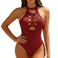 thumbnail image 1 of Aofany One Piece Tummy Control Swimsuits for Womens Tie Bathing Suits Ladies Sexy Monokini Swimwear, 1 of 4