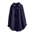 thumbnail image 1 of Aofany Oversized Shirts for Women Long Sleeve Button Down Lapel T Shirts Tops Trendy Womens Blouses, 1 of 3