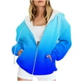 thumbnail image 1 of Aofany Oversized Zip Up Hoodie for Women Baggy Loose Basic Zipper Hooded Sweatshirt Coat Y2K Jacket, 1 of 6