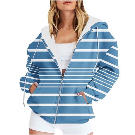 Aofany Oversized Zip Up Hoodie for Women Baggy Loose Basic Zipper Hooded Sweatshirt Coat Y2K Jacket