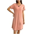 thumbnail image 1 of Aofany Pajamas Dress For Women Nightgown Women's Home Dress Thin Style Short Sleeve Sleepwear With Chest Pad, 1 of 4