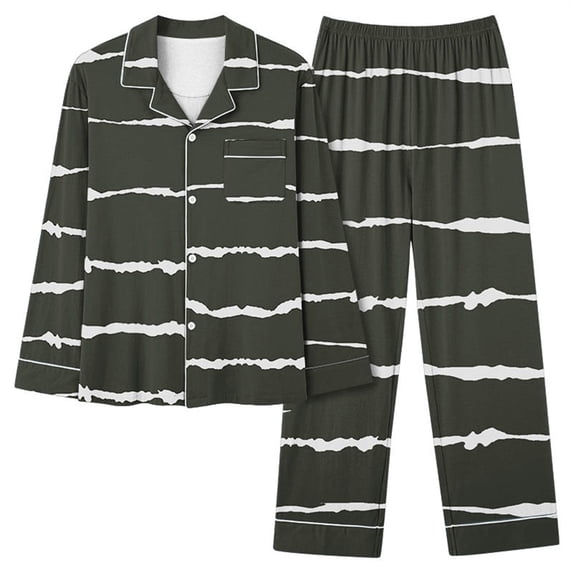 Aofany Pajamas Set for Women Long Sleeve Sleepwear Button Down Nightwear with Long Pants Soft Comfy Stripes Pjs Lounge Set